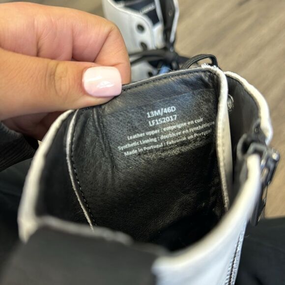 Karl Lagerfeld Men’s Grey Ombré Leather Combat Boots Size 13 - Picture 8 of 9